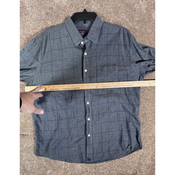 UNTUCKit Mens Large Plaid Long Sleeve Button Down Shirt 100% Cotton FLAW - Picture 7 of 8